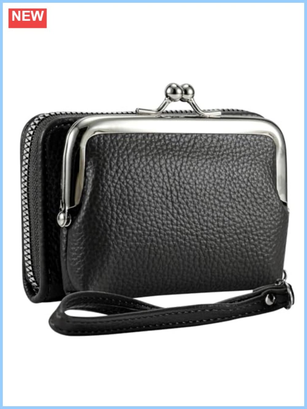 Small Coin Purse Wristlet Wallet Zip Card Holder Faux Leather